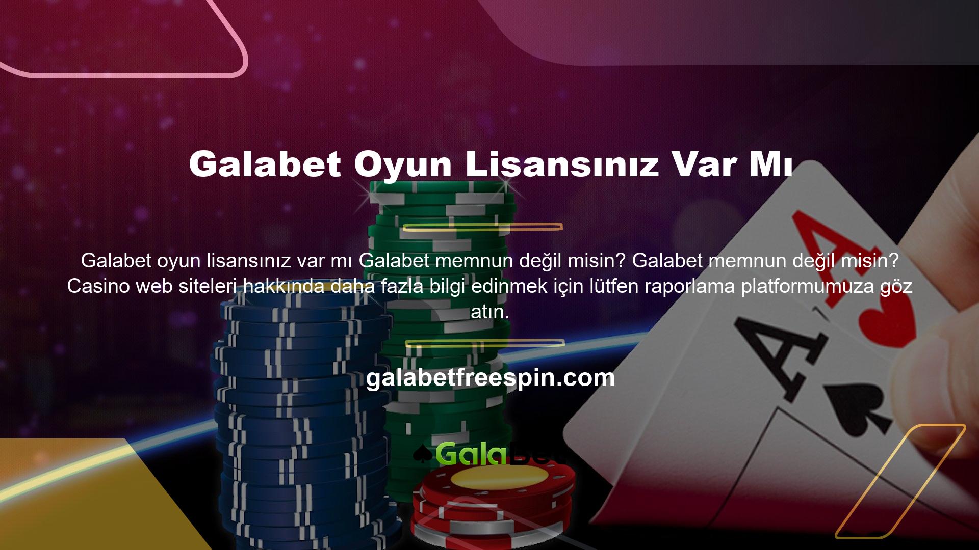 Galabet web sitesi casino tutkunlarının casino hakkındaki olumlu veya olumsuz görüşlerini paylaşmalarına olanak tanır